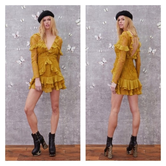 NWT For Love & Lemons  Lace Ruffles Party Dress - Picture 3 of 7